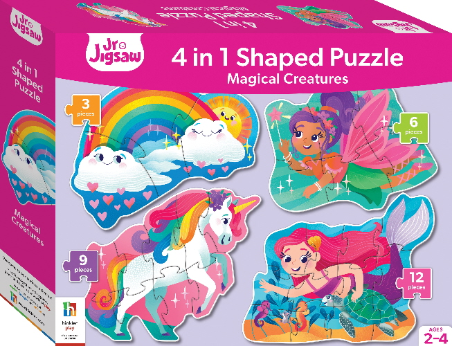 Magical Creatures 4 in 1 Shaped Puzzle (Jr. Jigsaw, Ages 2-4)