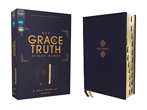NIV, The Grace & Truth Study Bible (Thumb Indexed, Navy Leathersoft)