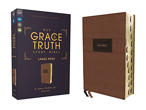 NIV, The Grace and Truth, Large Print Study Bible (Thumb Indexed, Brown Leathersoft)
