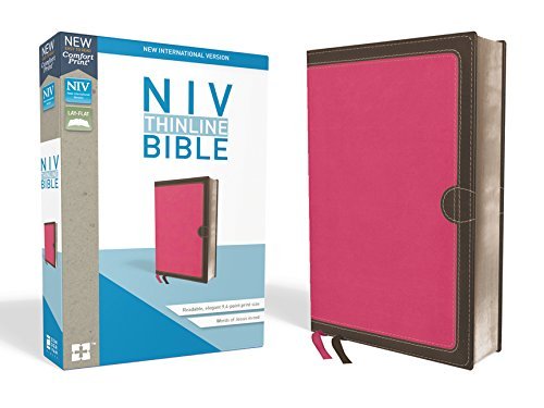NIV Thinline Bible (Pink/Chocolate Leathersoft)