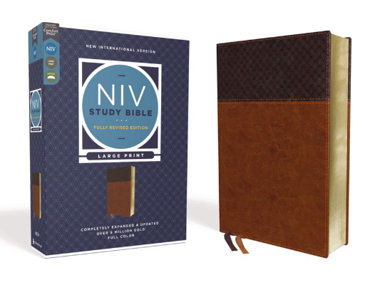 NIV, Large Comfort Print Study Bible (Fully Revised, Brown, Leathersoft)