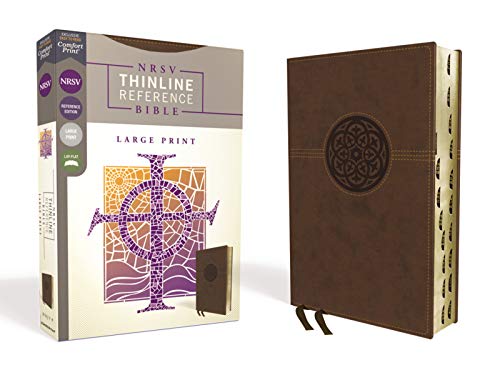 NRSV Thinline Reference Bible (Large Print, Thumb-Indexed, Brown Leathersoft)