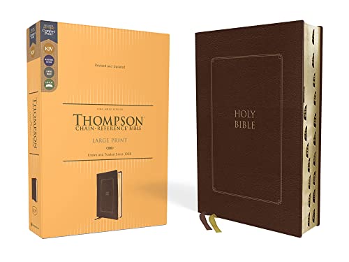 KJV, Large Print, Thompson Chain-Reference Bible (Thumb Indexed, Brown Leathersoft)