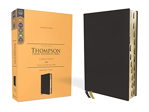 KJV, Thompson Chain-Reference Bible, Large Print (Thumb Indexed, Black Genuine Leather, Revised and Updated)