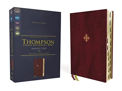 NIV, Handy Size, Thompson Chain-Reference Bible (Thumb Indexed, Burgundy Leathersoft)