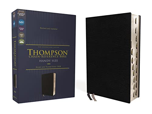 NIV, Handy Size, Thompson Chain-Reference Bible (Thumb-Indexed, Revised and Updated, Black, European Bonded Leather)