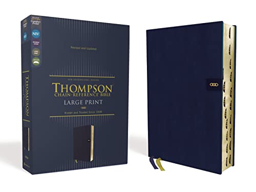 NIV, Large Print Thompson Chain-Reference Bible (Thumb Indexed, Navy Leathersoft - Revised and Updated)
