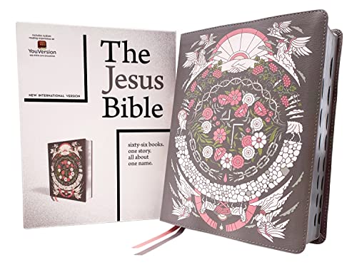 NIV, The Jesus Bible (Thumb Indexed, Gray Floral Leathersoft)
