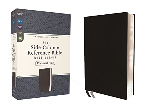 NIV, Side-Column, Wide Margin Personal Size Reference Bible (Black Leathersoft)