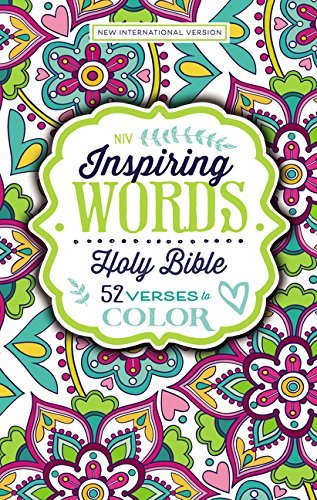 NIV Inspiring Words Holy Bible: 52 Verses to Color