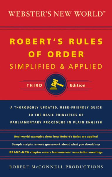 Robert's Rules of Order Simplified and Applied 3rd Edt. (Webster's New World)