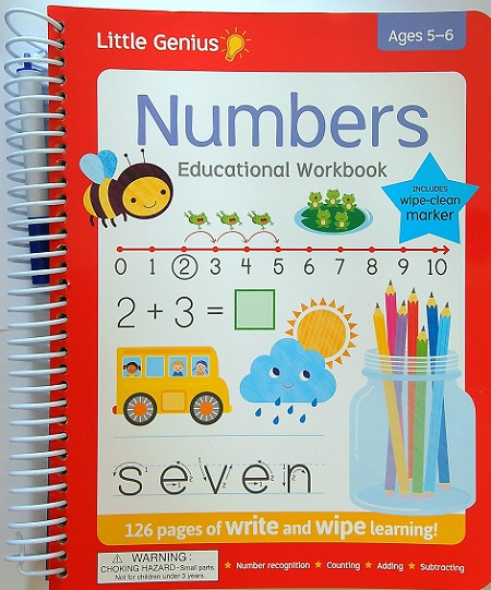 Numbers Write and Wipe Educational Workbook (Little Genius)
