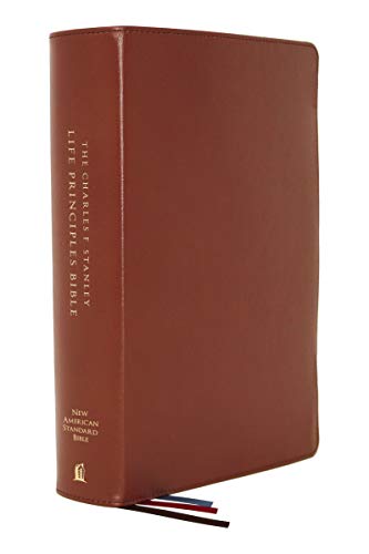 NASB, Charles F. Stanley Life Principles Bible (2nd Edition, Thumb Indexed, 5476BRN-Genuine Leather)