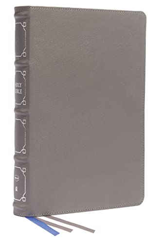 NKJV, Verse-by-Verse, Center-Column Reference Bible (Thumb-Indexed, 6866GY - Gray, Genuine Leather)