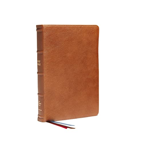 NKJV, Comfort Print, Verse-By-Verse Center-Column Reference Bible, Premier Collection (#6866ABRN - Brown Premium Leather Goatskin)
