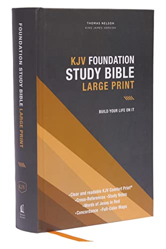 KJV, Large Print Foundation Study Bible (Thumb Indexed, #9682 - Hardcover)