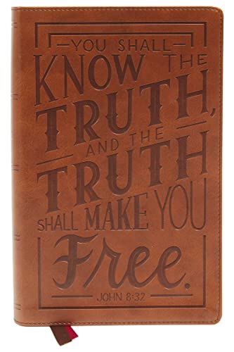 NKJV, Large Print End-of-Verse Reference Bible (Thumb-Indexed, Verse Art Cover Collection, 1933BRN - Chestnut, Leathersoft)