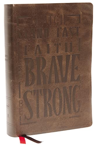 NKJV, Giant Print Center-Column Reference Bible (Verse Art Cover Collection, 2936BRN - Dark Brown, Genuine Leather)