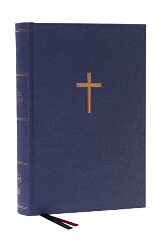 NKJV, Single-Column, Wide-Margin Reference Bible (#8042 - Blue Cloth Over Board)