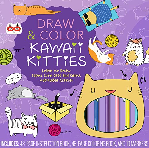 Draw & Color Kawaii Kitties: Learn to Draw Super Cute Cats and Color Adorable Kitties