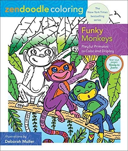 Funky Monkeys Zendoodle Coloring