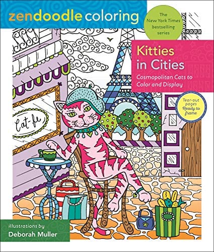 Kitties in Cities Zendoodle Coloring