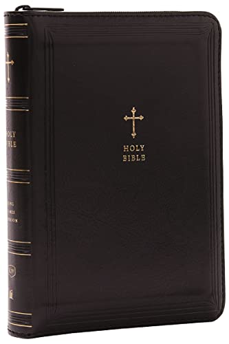 KJV, Compact Reference Bible (#6873ZBK - Black Leathersoft With Zipper)