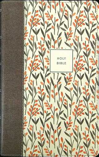 NKJV Comfort Print Thinline Bible (4013ORFLBN Orange Gray Floral Leathersoft)