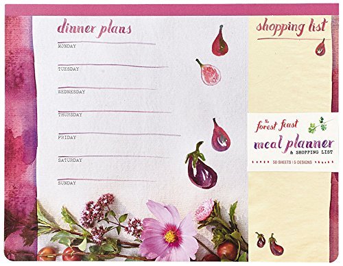 The Forest Feast Meal Planner and Shopping List: Magnetic Notepad, 50 Sheets, 5 Designs