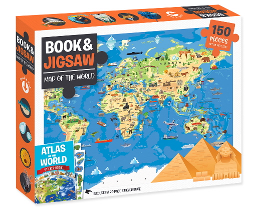Map of the World: 150 Piece Book & Jigsaw Puzzle
