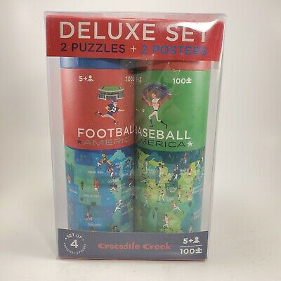 Football America & Baseball America Deluxe Set: 2 Puzzles & 2 Posters