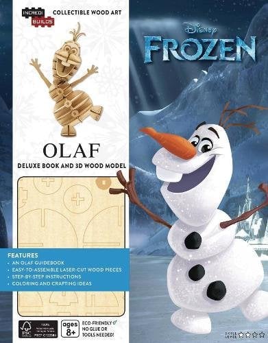 Inside Arendelle With Olaf & Friends Deluxe Book and 3D Wood Model (IncrediBuilds, Disney Frozen)