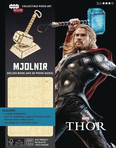 A Guide to the Legendary Asgardian Warrior Mjolnir Deluxe Book and 3D Wood Model (IncrediBuilds, Marvel Thor)