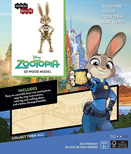 Zootopia 3D Wood Model: Build and Color Your Own Judy Hopps (IncrediBuilds)