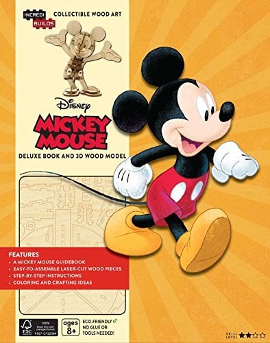 Disney Mickey Mouse Deluxe Book and 3D Wood Model (IncrediBuilds)