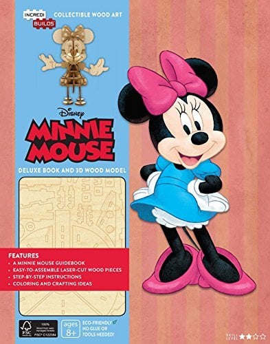 Disney Minnie Mouse Deluxe Book and 3D Wood Model (IncrediBuilds)
