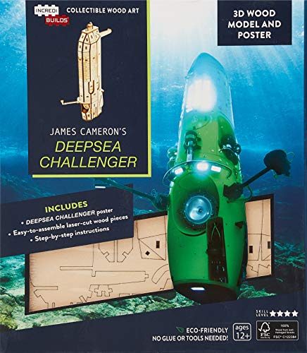 James Cameron's Deepsea Challenger 3D Wood Model and Poster (IncrediBuilds)