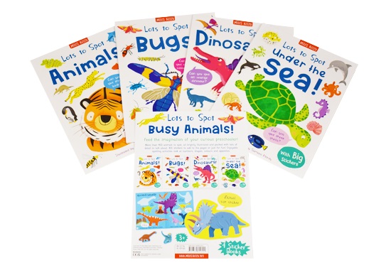 Lots to Spot Sticker Book Set (Animals/Bugs/Dinosaurs/Under the Sea)